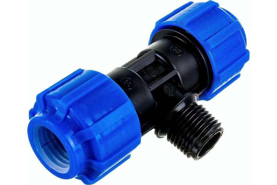 Тройник ПНД компрессионный НР 20x1/2'x20 фото 2