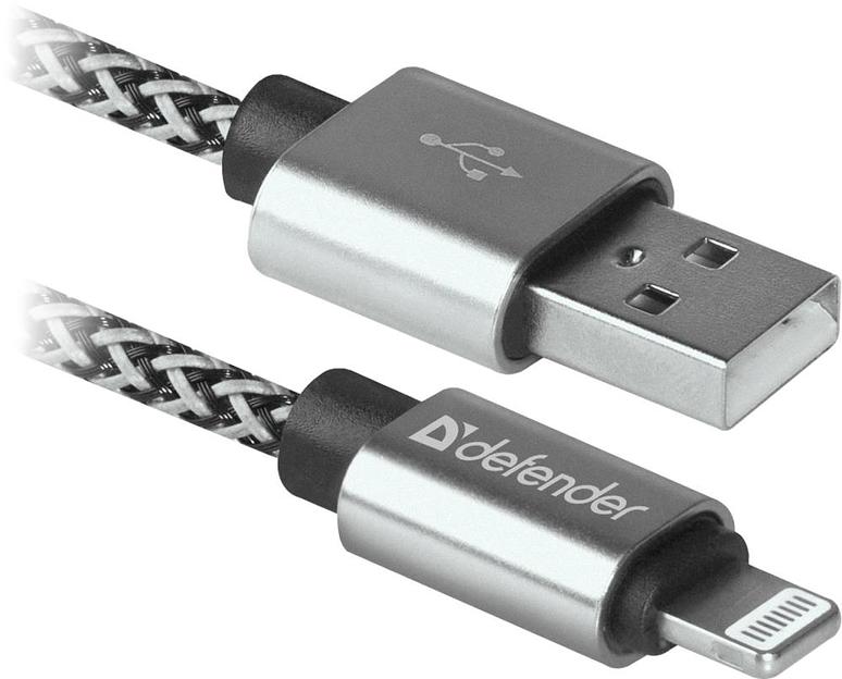Кабель LIGHTNING TO USB2 1M WHITE ACH01-03T 87809 DEFENDER фото 3
