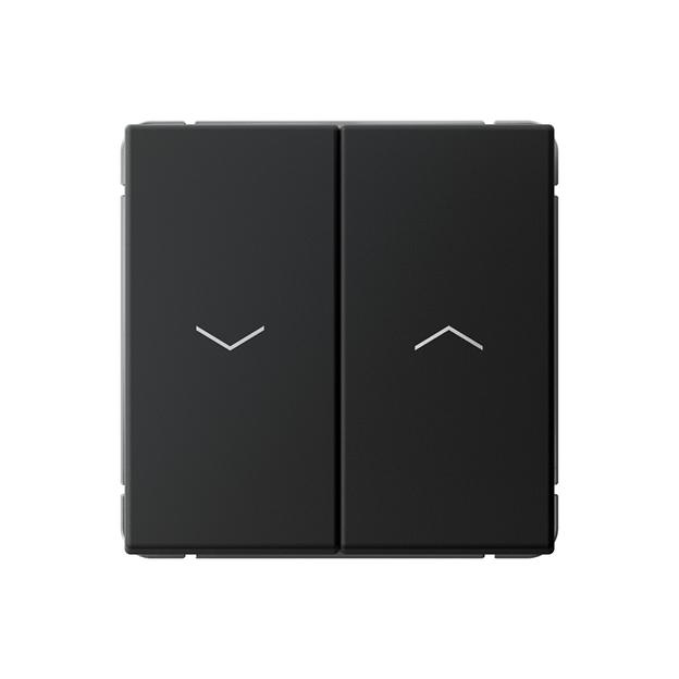 ARTGALLERY 2-клавишный выключатель для жалюзи, 2х сх.4, 10А, механизм, карбон фото 1