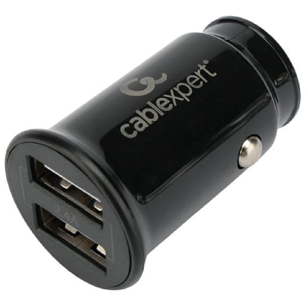 Cablexpert Автомобильное зарядное устройство 12Вт, 2.4А, 2xUSB, черный, пакет (MP3A-UC-CAR21) фото 1