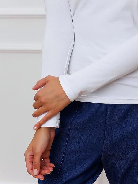 Лонгслив женский, Белый, Опт фото 2