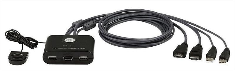 Квм переключатель ATEN 2-Port USB FHD HDMI Cable KVM Switch (CS22HF-AT) фото 1
