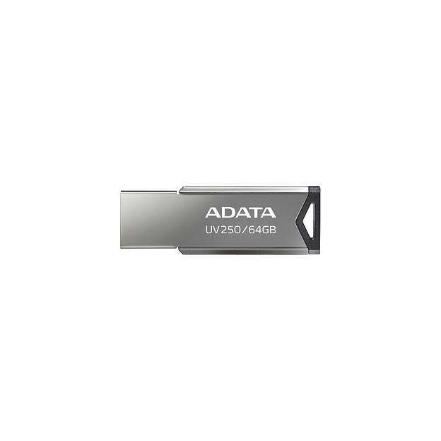 Флешка USB A-Data UV250 64ГБ, USB2.0, серебристый [auv250-64g-rbk] фото 1