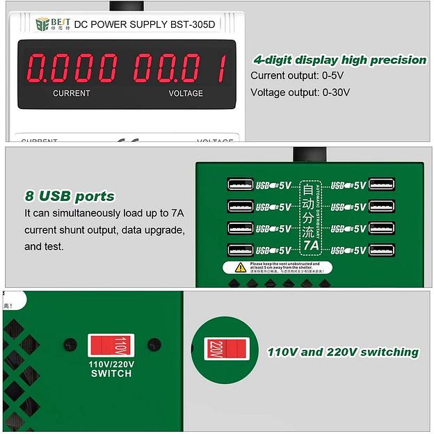 Лабораторный источник питания BST-305D 30В, 5А, цифровой дисплей, 1 канал, пост. ток фото 4