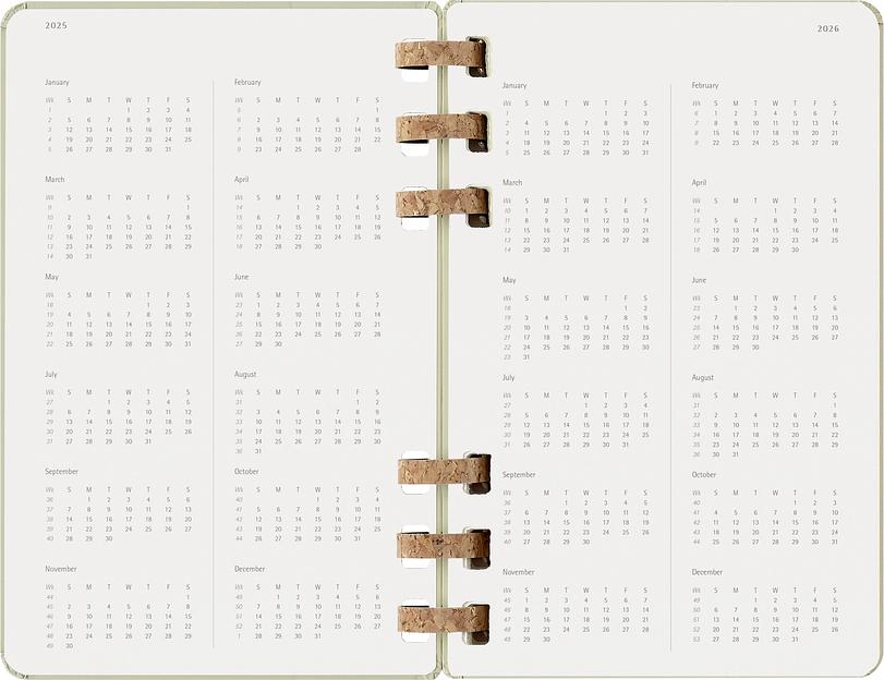 Еженедельник Moleskine ACADEMIC SPIRAL DHSPK5212AMWH3 Large 150х210мм 200стр. кремовые страницы спираль киви фото 5