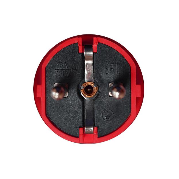 Вилка с ушком c/з каучук 16А 250В IP44 цвет красный (еврослот) фото 5