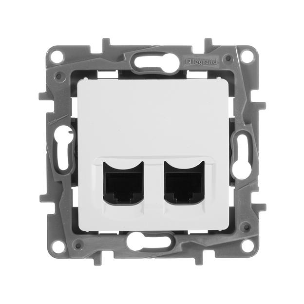 Двойная розетка RJ 45, категория 5е, UTP, Etika, белый Legrand 672255 фото 1