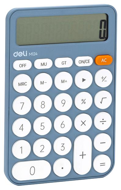 Калькулятор настольный Deli EM124BLUE синий 12-разр. фото 2