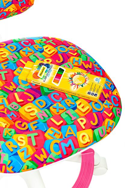 Кресло детское Бюрократ CH-W204/F мультиколор алфавит крестовина пластик подст.для ног пластик белый фото 5