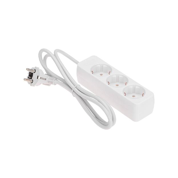 PROconnect (13-4208) Удлинитель 3 гнезда, 1,5м, 3х0,75мм?, с/з, белый фото 1