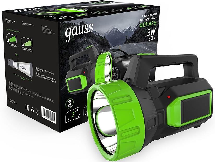 Прожектор Gauss GFL604 черный 3Вт лам.:светодиод. (GF604) фото 1
