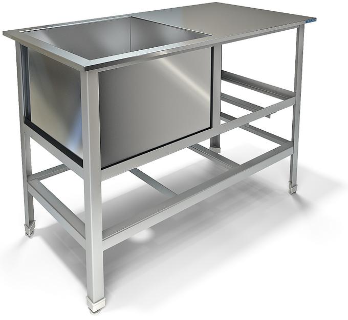 Ванна моечная сварная с крылом ВМ-33/500 (1200x600x850 мм) фото 1