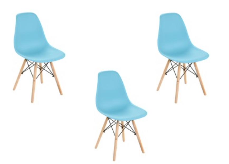 Стул в стиле EAMES DSW голубой 3 шт ОПТ фото 2