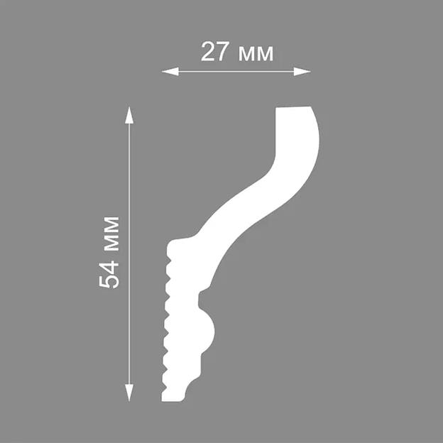 Экструзионный плинтус потолочный Format 06013Е (90), белый ОПТ фото 3