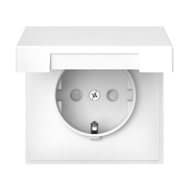 ARTGALLERY розетка с заземл. со шторк. с крышкой, 16А, IP20, механизм, лотос фото 1