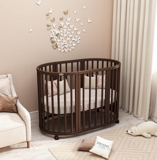 Круглая кровать-трансформер 8 в 1 Dreams, Премиум, Венге фото 2