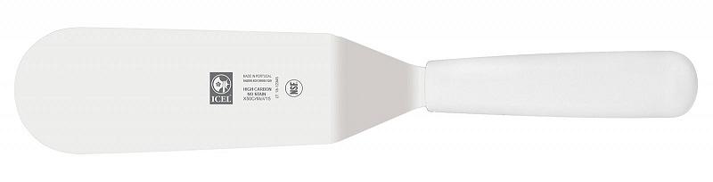 Лопатка 28 см. изогнутая раб. часть 12*5 см. нерж. узкая с пластик. ручкой белая Icel /1/6/ фото 1