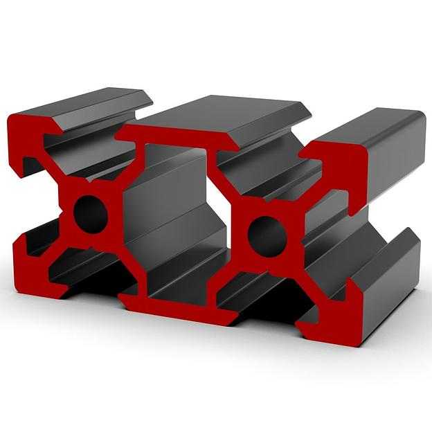 Конструкционный профиль 20 серия 6 паз 20х40 мм, черный, опт фото 1