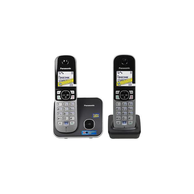 Радиотелефон Panasonic KX-TG6812RU, черный [kx-tg6812rub] фото 1