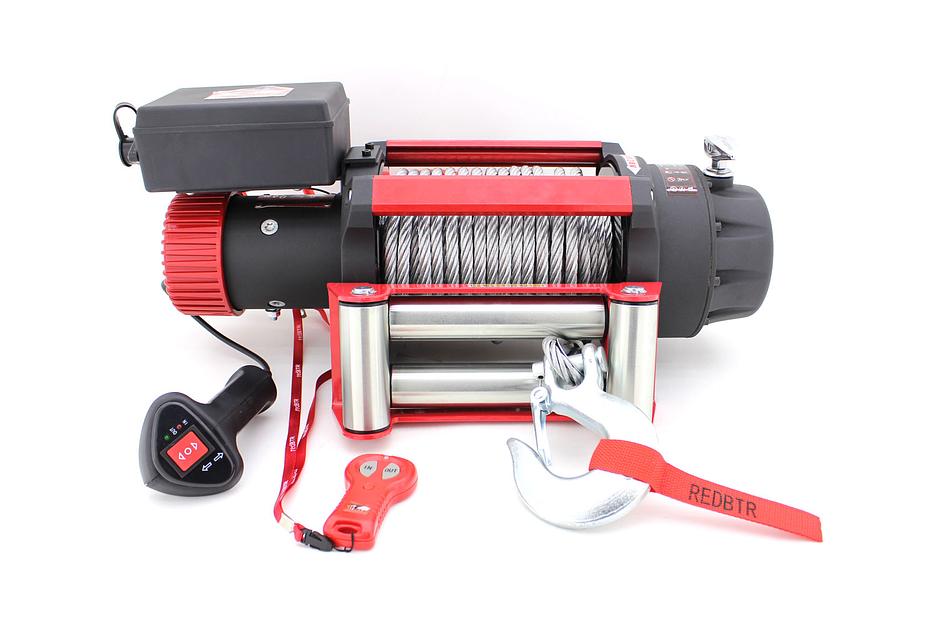 Лебедка для эвакуатора электрическая 12В 17000 lbs сталь ОПТ фото 1