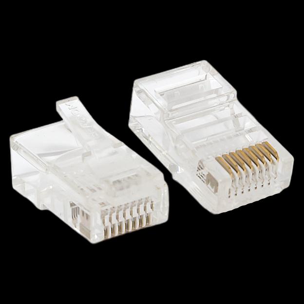 Коннектор RJ45 (8P8C) кат.5E неэкранир. TERACOM универс. (уп.10шт) EKF TRC-PLUG-5EUTP-10 фото 1