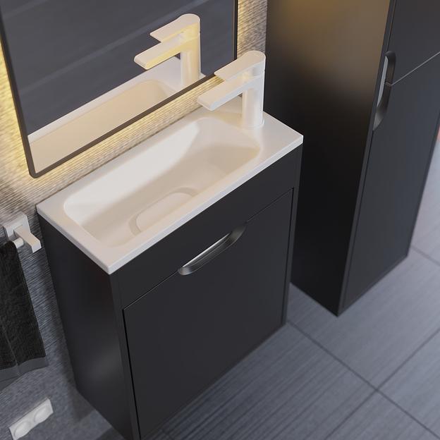 Тумба под раковину для ванной Uperwood Modul 50 см, подвесная, матовая, черная фото 1
