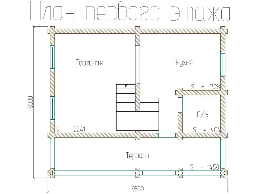 Проект дома ДД-101-3 9,5x8 фото 6
