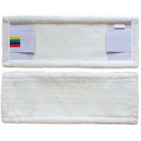 Моп плоский из белой микрофибры 50 см, карман-язык, NV072 фото 2