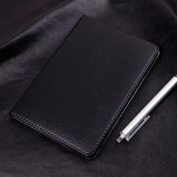 Блокнот Deli 7902 190х130мм искусст. кожа 80л черный фото 5