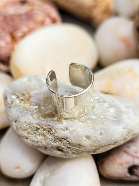 Ювелирная серьга кафф широкий серебро 925 фото 4