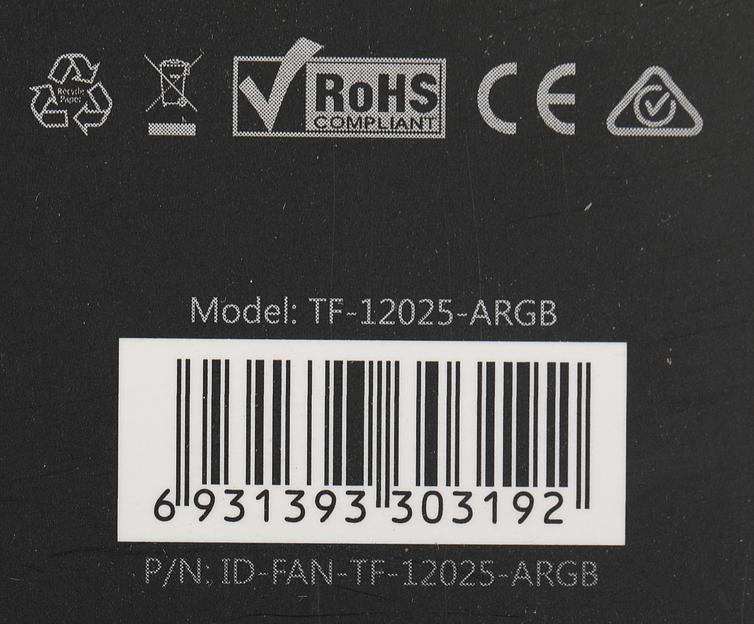 Вентилятор ID-Cooling TF-12025-ARGB 120x120mm 4-pin + 3-pin 14-31dB 150gr LED Ret фото 7