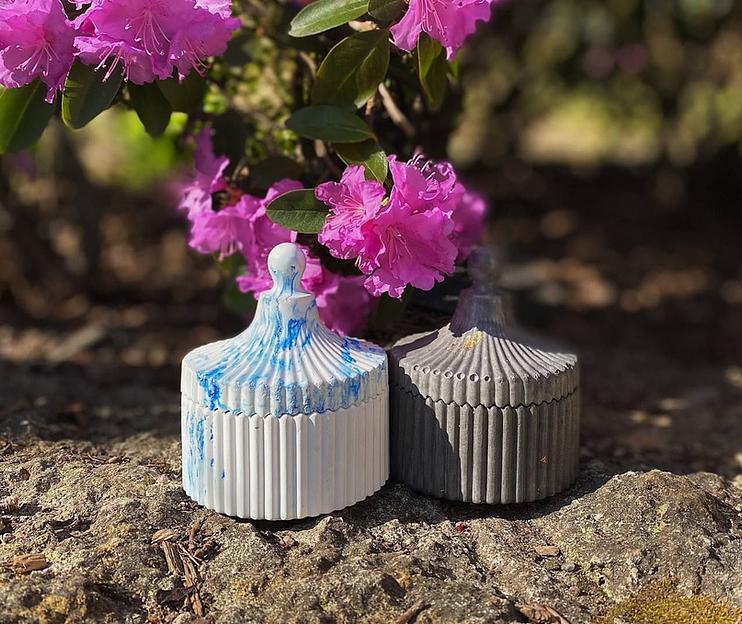 Ароматическая свеча из соевого воска Eden touch «Шкатулка» в гипсовом подсвечнике, белый фото 4