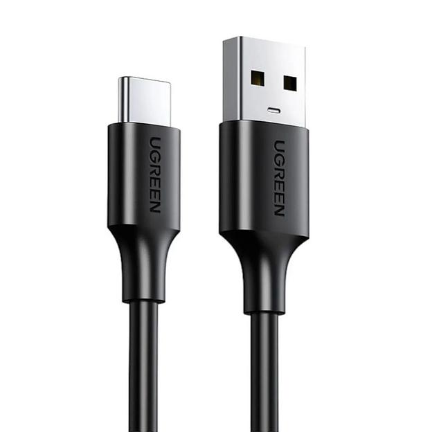 Кабель UGREEN US287 (60116) USB-A 2.0 to USB-C Cable Nickel Plating. Длина 1 м. Цвет: черный фото 1