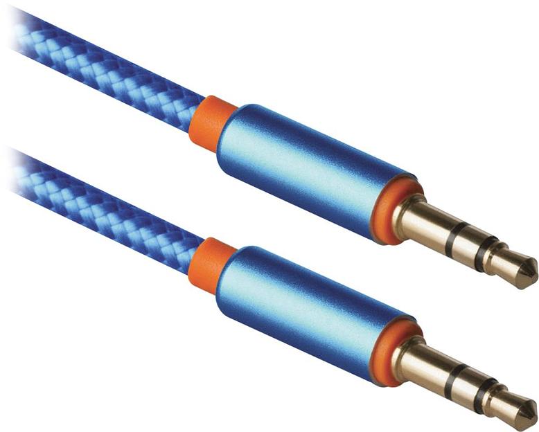 Кабель AUDIO 3.5MM 1.2M BLUE JACK M- JACK M 87512 DEFENDER фото 2