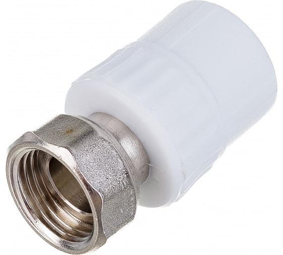 Муфта с накидной гайкой 25x3/4' полипропиленовая PPR белая фото 1