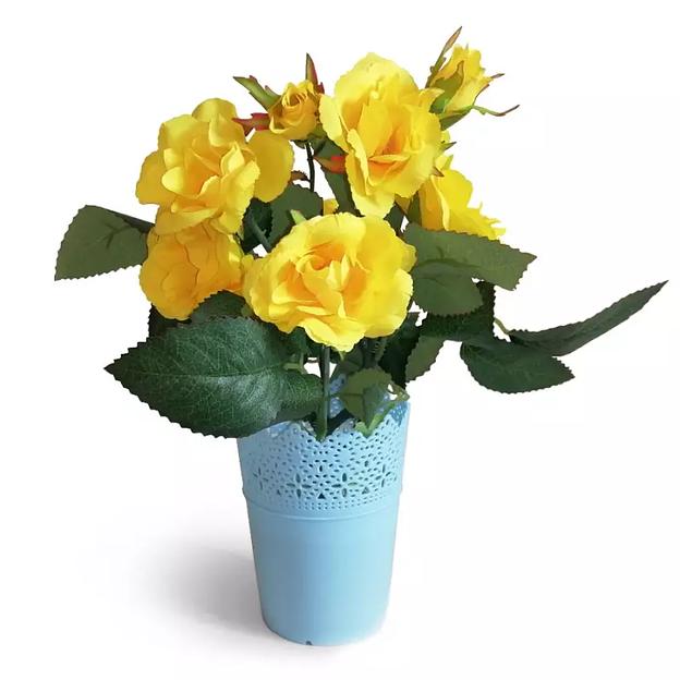Букет искусственных роз в горшке 621 фото 1