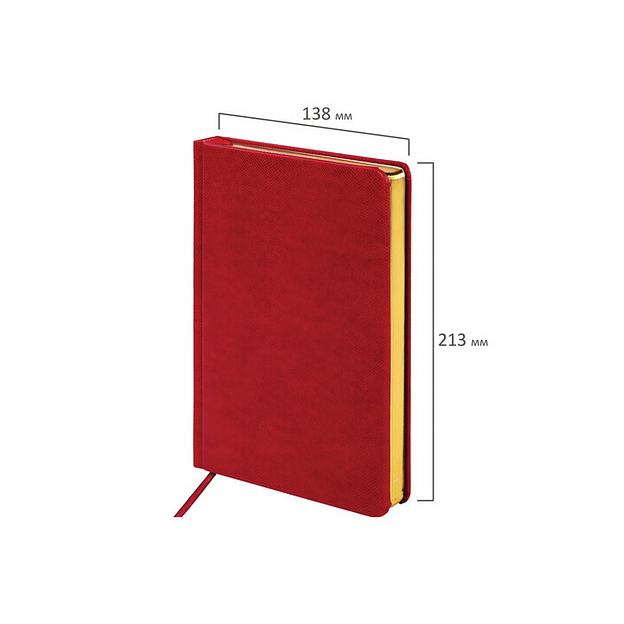 Ежедневник недатированный А5 138×213 мм Brauberg «Iguana» под кожу, 160 л, бордовый, 125092 опт фото 3
