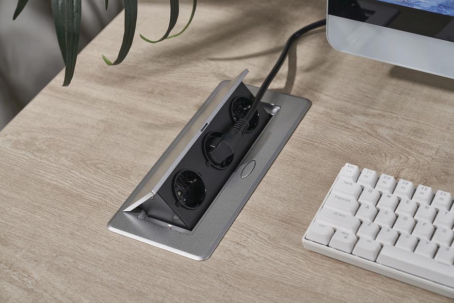 Розетка Cactus CS-SOCKET-EU3-GYBK для столешницы серый (уп.:1шт) фото 5