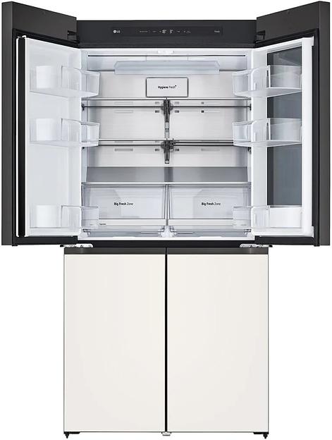 Холодильник LG GR-X24FQEKM бежевый/черный (трехкамерный) фото 1