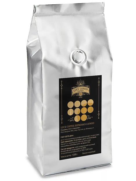 Кофе молотый LUCE COFFEE ESPRESSO 6 LUNGO (арабика 100 %) 1000 г ОПТ фото 1