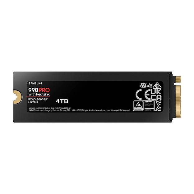 Тведотельный накопитель SSD M.2 (PCI-E NVMe 2.0 Gen 4.0 x4) 4Tb Samsung 990 PRO (R7450/W6900MB/s) with Heatsink, 1year (MZ-V9P4T0CW) фото 2