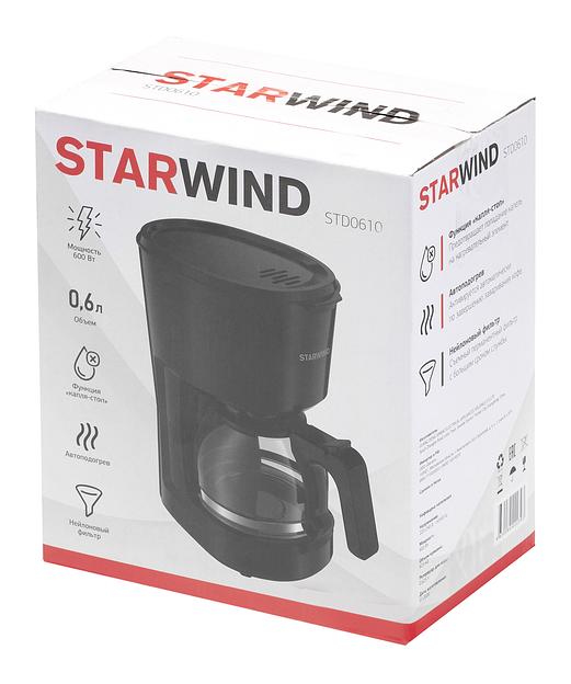 Кофеварка капельная Starwind STD0610 600Вт черный фото 9