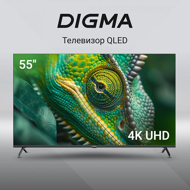 Телевизор QLED Digma 55" DM-LED55UQB31 Google TV Frameless Metal черный/черный 4K Ultra HD 60Hz MEMC DVB-T DVB-T2 DVB-C DVB-S DVB-S2 USB WiFi Smart TV фото 2
