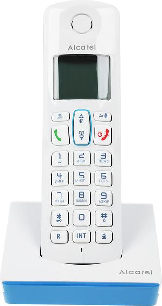 Р/Телефон Dect Alcatel S230 RU белый/синий АОН фото 1