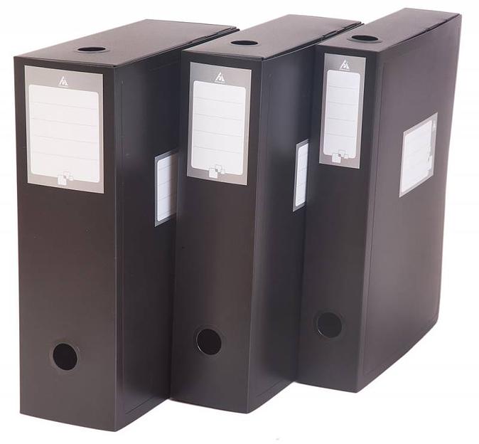 Короб архивный вырубная застежка Бюрократ -BA100/08BLCK пластик 0.8мм корешок 100мм 330х245мм черный фото 3