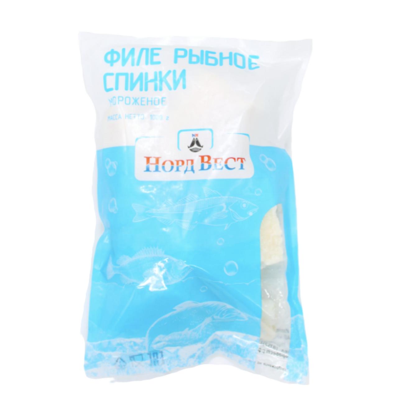 Зубатка пёстрая, филе спинка мороженое, 1000 гр, опт купить в Бойдтон ...