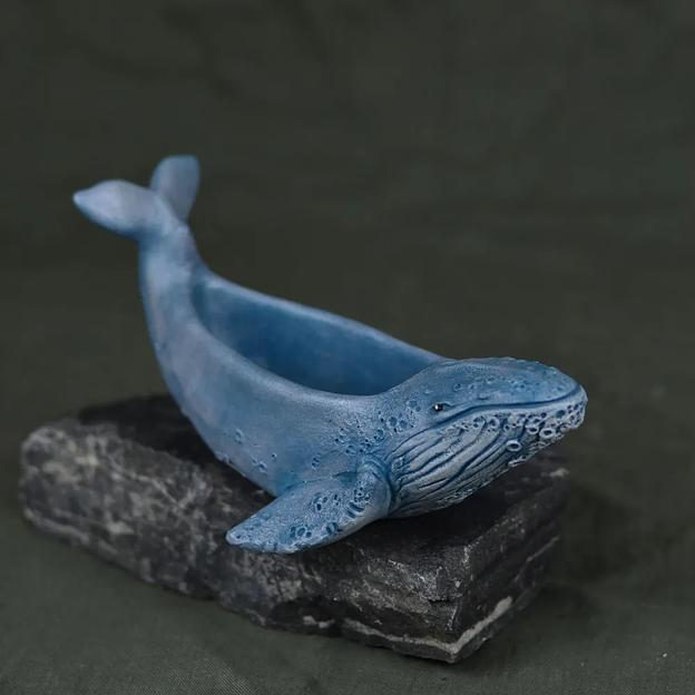 Кашпо в виде синего кита ОПТ фото 1