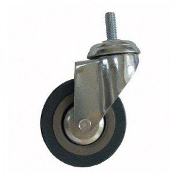 Колеса для уборочной тележки с штоком с резьбой, диаметр 75 мм, КОМПЛЕКТ 4 штуки, BRABIX, 605380 фото 1