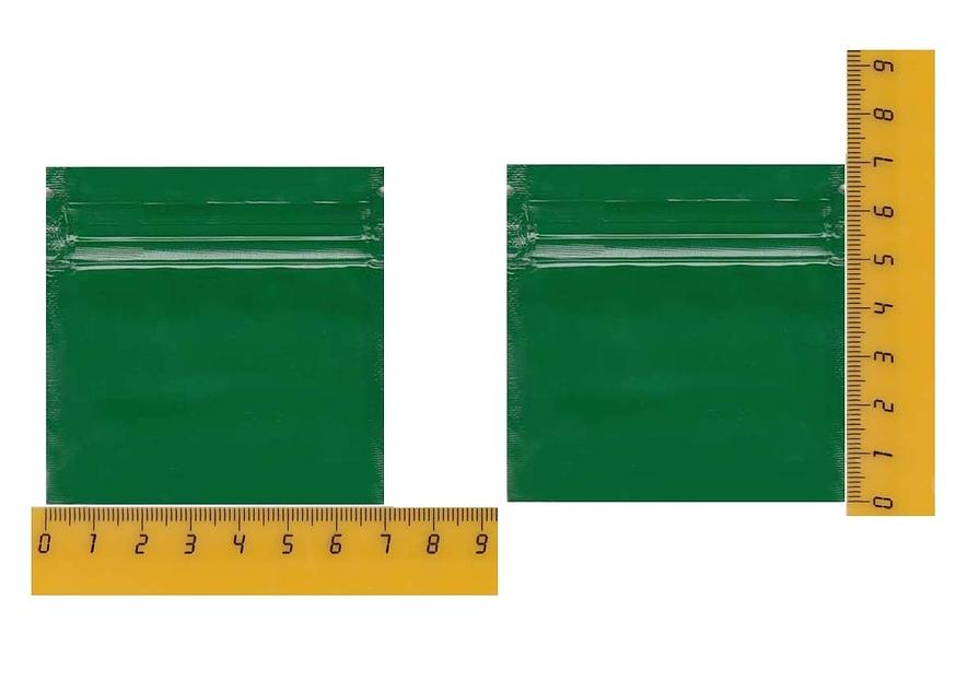 Пакет zip-lock (гриппер) 7х7 см многослойный 100 мкм, зелёный фото 2
