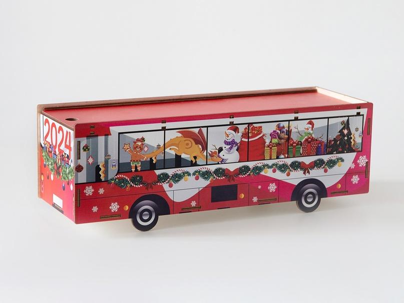 Подарочная фанерная коробка «Автобус» фото 1